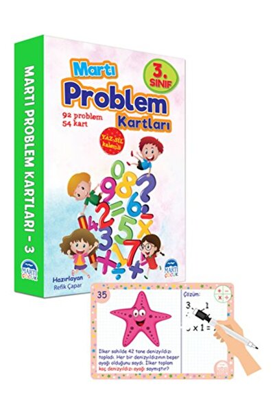 Martı Yayınları Martı 3.Sınıf Problem Kartları-Yaz Sil Kalemli