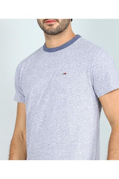 Tommy Hilfiger Men Solid Round Neck Polycotton Blue T-Shirt