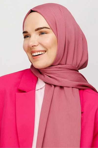 MENESSA Crinkle Silk Shawl Dusty Rose