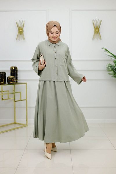 VALENS BOUTİQUE Women's Hijab 2 Piece Set Skirt & Tunic