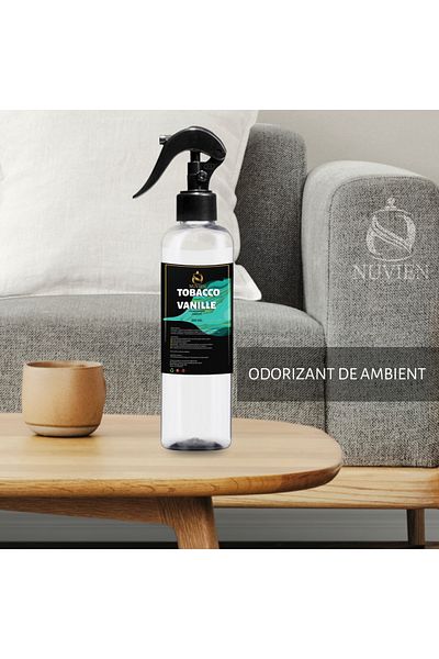 Nuvien 3-in-1 car, fabric and room air freshener, luxurious aroma inspired by Tobacco Vanille, 200ml