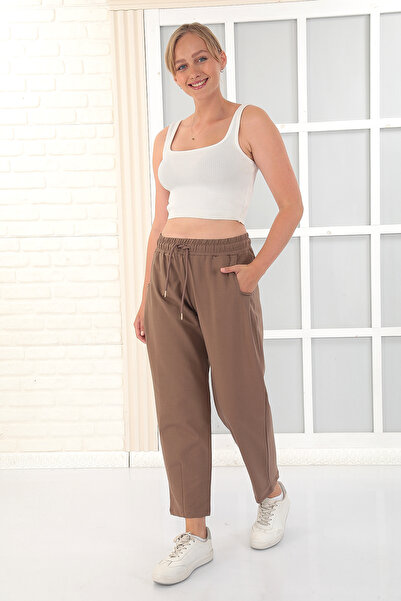 THE WESS SALAŞ KADIN RAHAT BEL LASTİKLİ PANTOLON