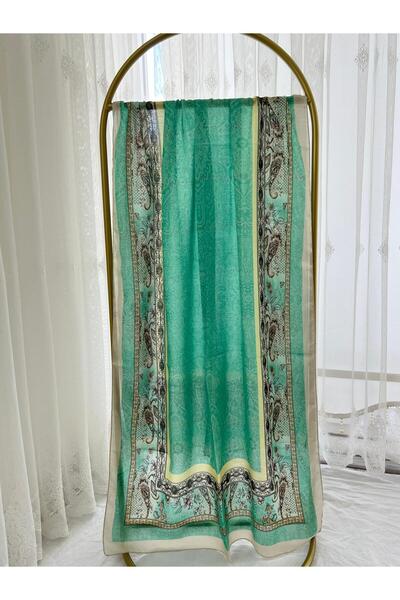 Shawl Passion شال قطني بنمط ريترو أخضر مائي