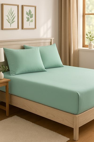 MundoLindo Double Fitted Sheet Set 3 Pieces 100% Natural Cotton