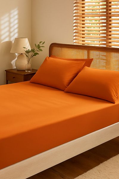 MundoLindo Double Fitted Sheet Set 3 Pieces 100% Natural Cotton