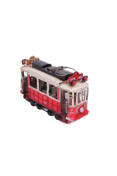 hediyeconcepti Decorative Metal Taksim Tram Ornaments for Home Living Room Tv Cabinet Desktop Office Decoration