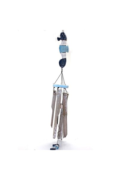 Store Deniz Atı Ahşap Rüzgar Çanı 70 Cm