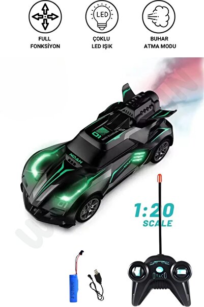 NeUygun Oyuncak 1:20 Uzaktan Kumandalı Şarjlı Duman Çıkartan Işıklı Araba Buh...