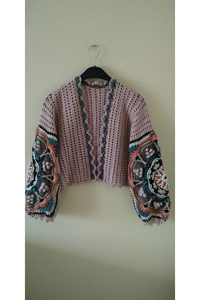 Guashe Hand Knitted Motif Cardigan