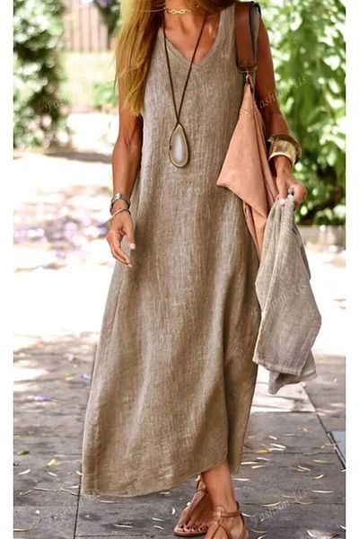 Cardee Linen Root Dye Loose Dress