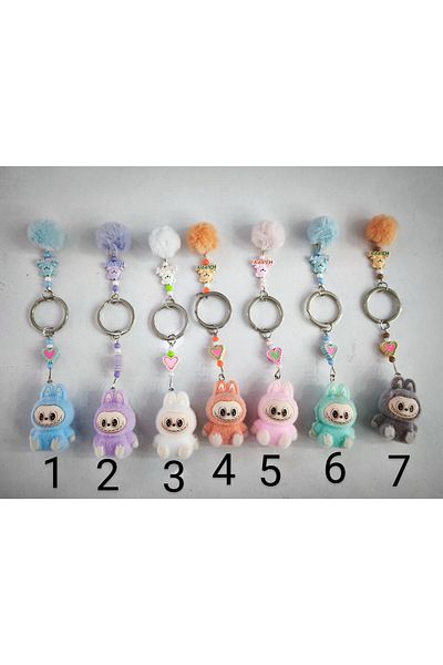 Acousticworld Cute monsters labubu cute fluffy keychain