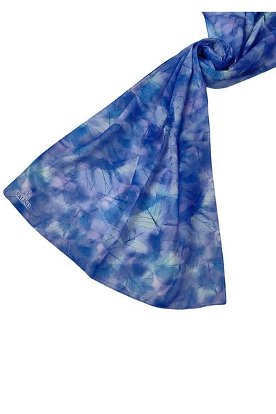 mim eşarp Eșarfă Valino Voile Twill 45x110 cm - Model de frunze, șal ușor și respirabil