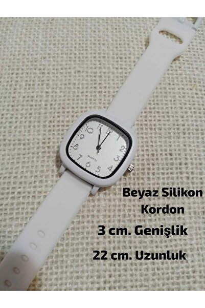 Brality Yaz Mevsimi Saati - Kadın Erkek BEYAZ Silikon Kordon - Analog Ayarlı ...