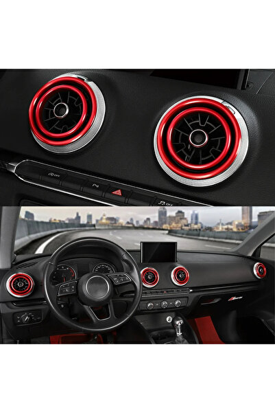 CeymSTecH For Audi Torpedo Air Console Outlet Trim Interior Ring Cover A1 A3 ...