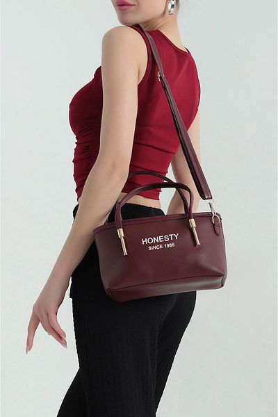MILANOFOX Geantă de mână și de umăr pentru femei, cu design elegant, căptușită cu fermoar, roșu Claret