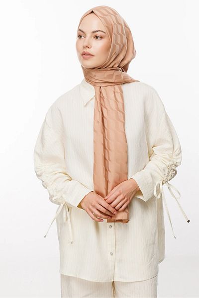 MENESSA Silky Jacquard Shawl Waterway Pattern Rose