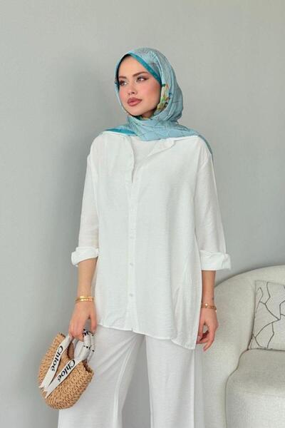 Şulemoda Giyim Διπλό Σετ Λευκό Yalıkavak