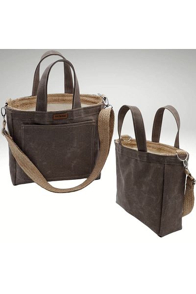 NVSisters Waxed Canvas Tote Bag, Hand and Shoulder Bag, Summer Women's Bag
