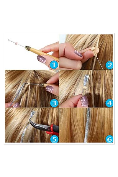 NEW HİLL 100Pcs Hair Welding Beads Tinsel Attaching Beads-Dark Brown