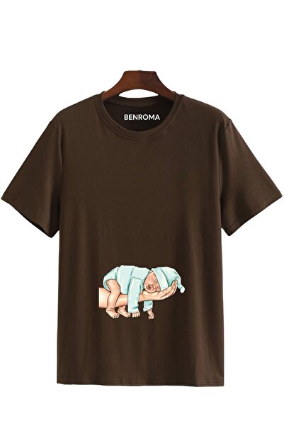 E-ROMA Tricou de maternitate imprimat cu croiala larga