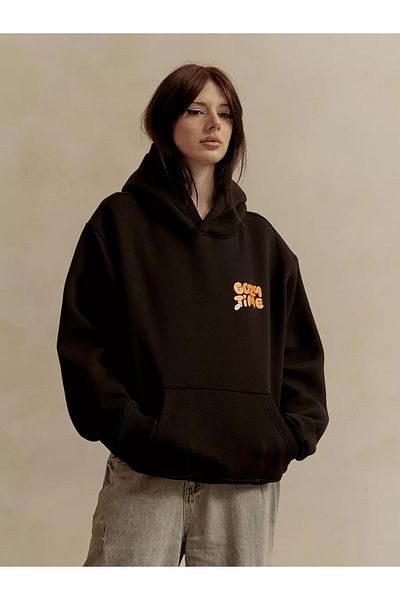 Boi Φούτερ Unisex Cozy Time Μαύρο