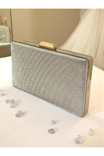 Biçanta Dot Pattern Gold Color Women's Evening Dress Bag Wedding Engagement Graduation