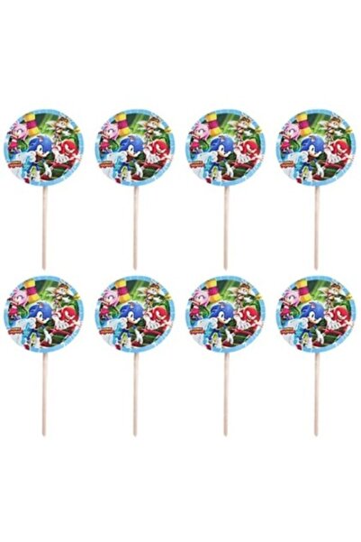 PartAntalya Sonic Temalı Pasta Kürdanı Doğum Günü Cupcake Süsleme Pasta Süsü ...