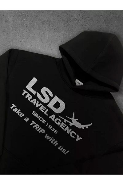 Boi Унисекс суитшърт LSD Travel Agency Siyah