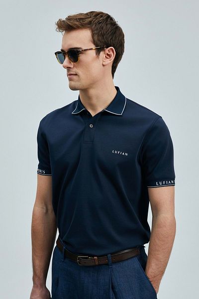Lufian Ανδρικό μπλουζάκι πόλο Hold Smart Navy Blue