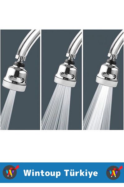 Wintoup High Quality Easy Installation 360 Degree Swivel Flexible Head 3 Stage Kitchen Sink Chrome Faucet Spout