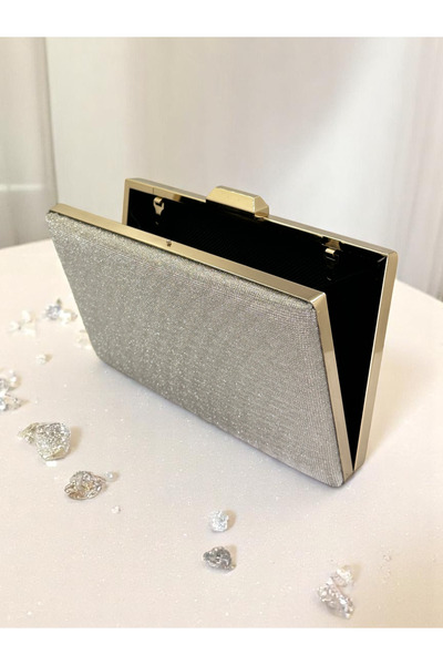 Biçanta Dot Pattern Gold Color Women's Evening Dress Bag Wedding Engagement Graduation