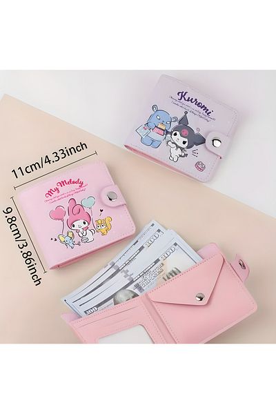 kardelen kırtasiye Sanrio Kuromi Leather Wallet with Coin Compartment
