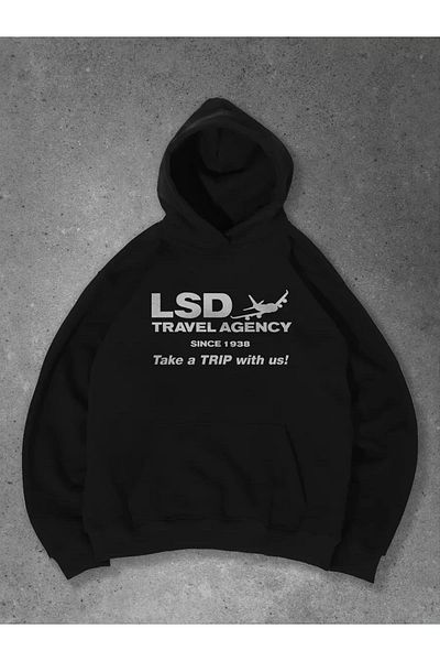 Boi Унисекс суитшърт LSD Travel Agency Siyah