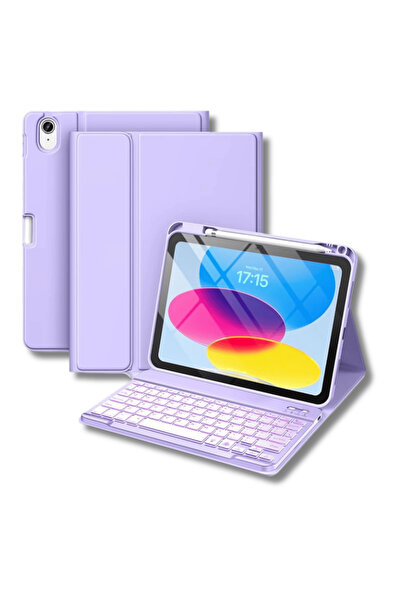Fuchsia iPad 11. Nesil A16 çipli 2024 2025 Uyumlu Klavyeli Tablet Kılıfı