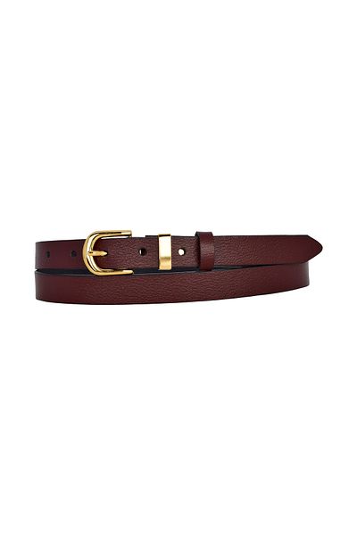 GoDeri 100% Genuine Leather Gold Color Suit Bridge Claret Red Women's Belt 2cm Fits All Outfits_Düz-Gold