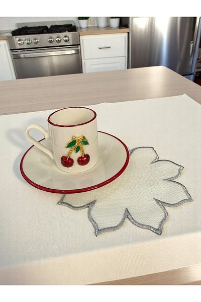 safestore Presentation Napkin, Cocktail Napkin Coffee Side Presentation Holder Embroidered Coffee Side 6 Pieces Fabric Presentation Napkin