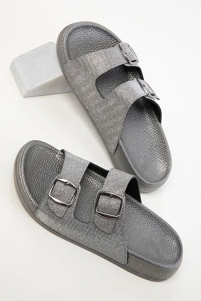Pienn Summer Women's Orthopedic Slippers – Glitter Detailed, Double Buckle, Soft Sole House Slippers