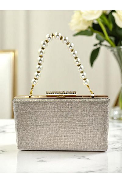 Biçanta Dot Pattern Gold Gold Gold Color Women's Evening Dress Bag Wedding Engagement Graduation