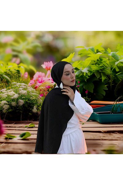 Freeista Black Cotton Shawl Neo 250507081