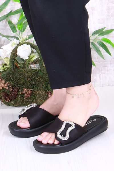 fort 35033 Diva Comfort Stone Buckle Detailed Women's Slippers