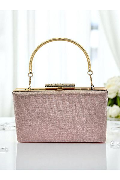 Biçanta Dot Pattern Rosegold Color Women's Evening Dress Bag Wedding Engagement Graduation