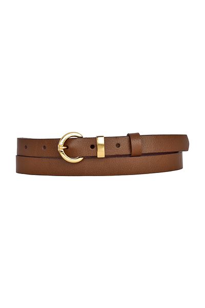 GoDeri 100% Genuine Leather Gold Color Suit Bridge Brown Women's Belt 2cm Fits Whole Outfit_Ki̇li̇k-Gold