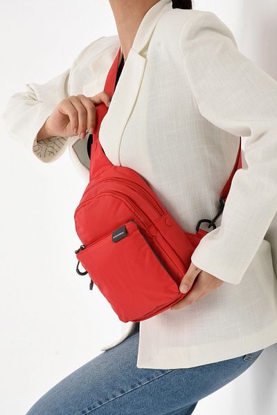 OLDSO Sanmorris Unisex Crinkle Fabric Water Resistant Multi-Compartment Body Bag 6004