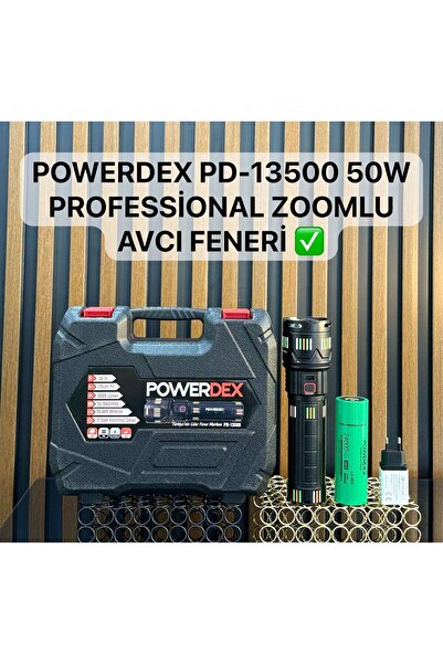 powerdex Pd-13500 Profesyonel Büyük Avcı Feneri 50w 5000 Lümen Zoomlu