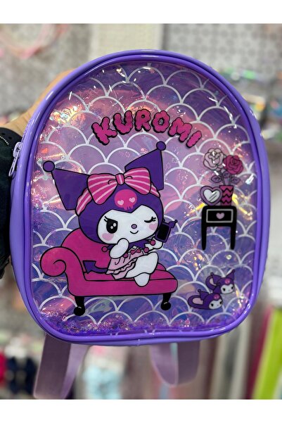 SANRIO KUROMI SULU PULLU KIZ ÇOCUK SIRT ÇANTASI ANAOKULU ÇANTASI
