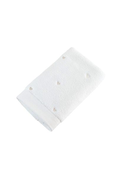 Angoravi Hobby Lubow Love White Cream Embroidered 50X90 Set of 6 Towels