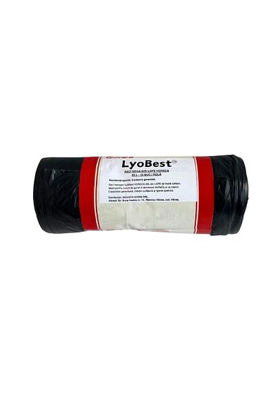 LYOBEST Garbage Bags, Horeca, Capacity 60L, 10 Pcs/Roll, Black Color, Resistant