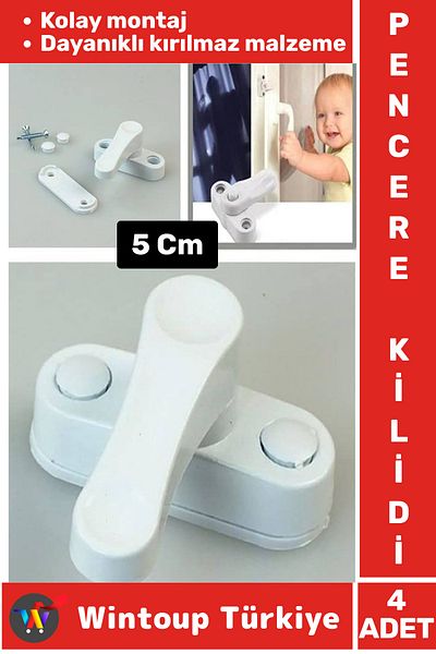 Wintoup Premium Durable Security Kids Room Baby Room Pvc Window Door Shatterproof Safety Lock 4Pcs