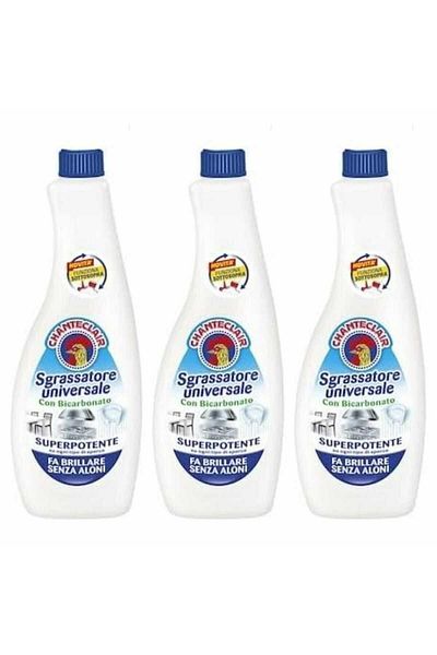 chante clair Pack of 3 x Universal Degreaser Refill with Bicarbonate, Degreaser, Solution 600 ml