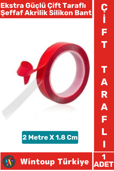 Wintoup Ekstra Güçlü Suya Küfe Neme Dayanıklı Şeffaf Çift Taraflı Akrilik Sil...